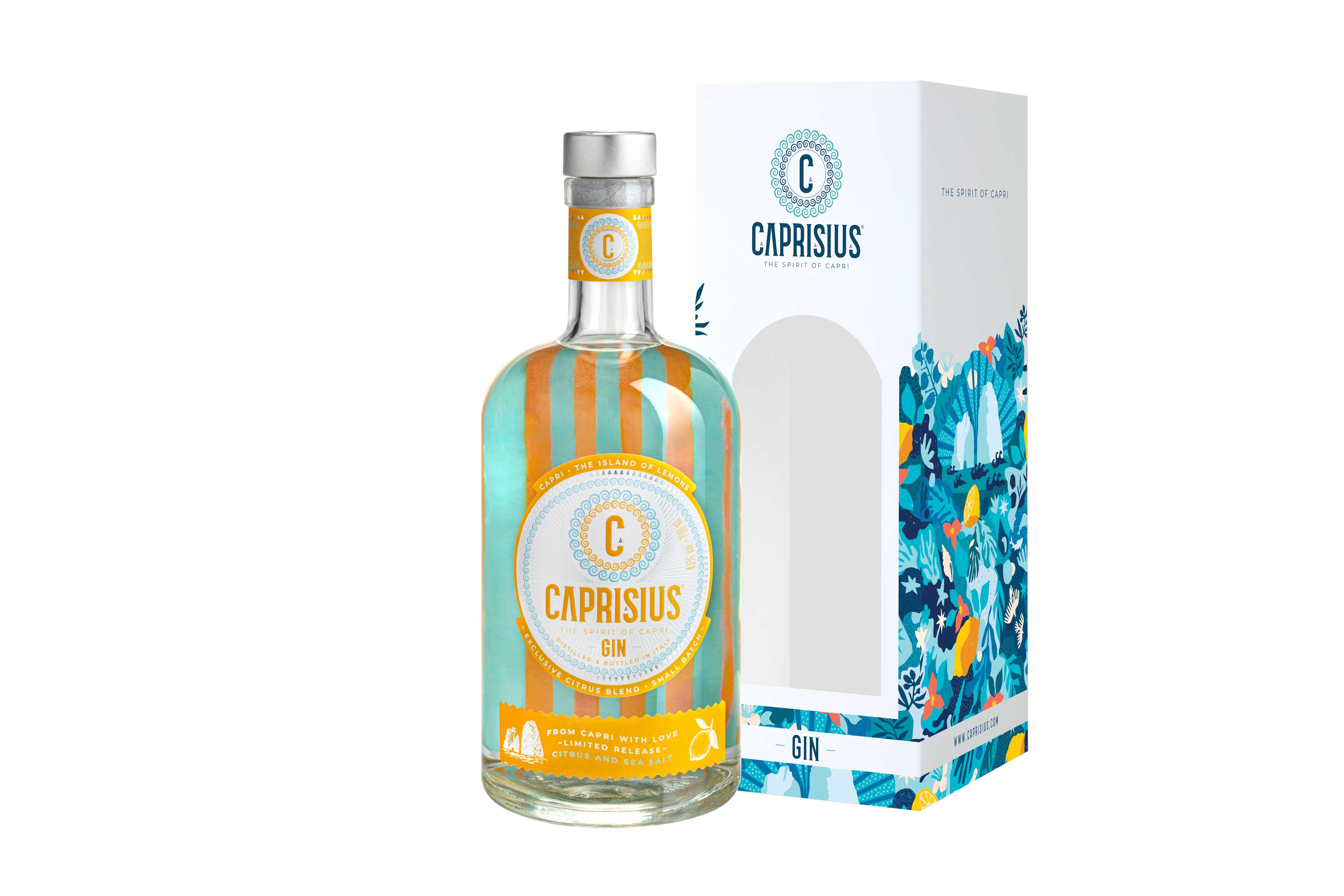 Caprisius gin Citrus,Caprisius gin,gin artigianale italiano,gin ispirato a Capri,botaniche mediterranee,gin campano,gin ispirato ai Faraglioni di Capri, gin italiano,Limoni di Capri,Capri limoni,Capri agrumi,Agrumi di Capri,Profumi di Capri