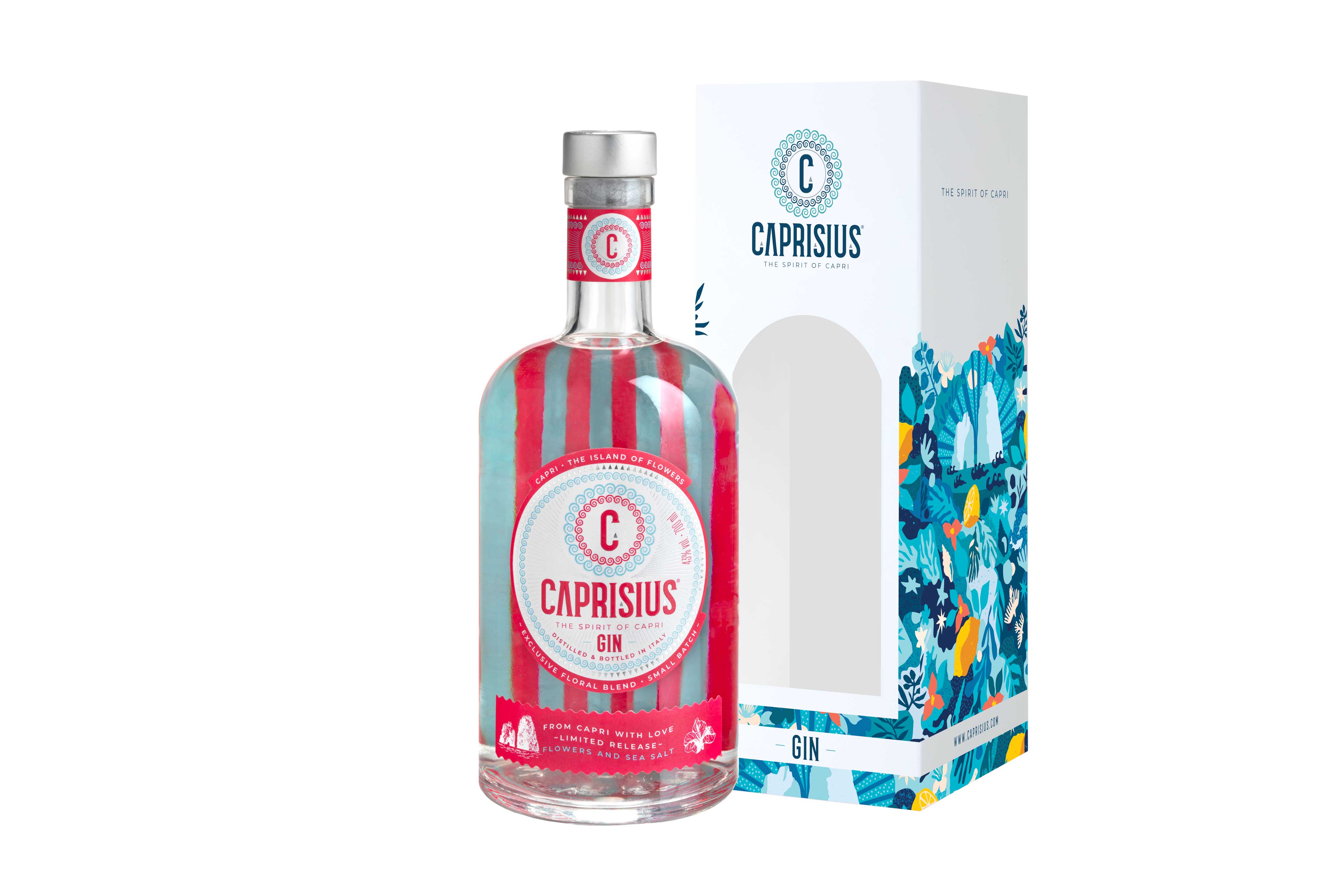 Caprisius gin Flower,Caprisius gin,gin artigianale italiano,gin ispirato a Capri,botaniche mediterranee,gin campano,gin ispirato ai Faraglioni di Capri, gin italiano,fiori di Capri, gin bouganvillee,dry gin