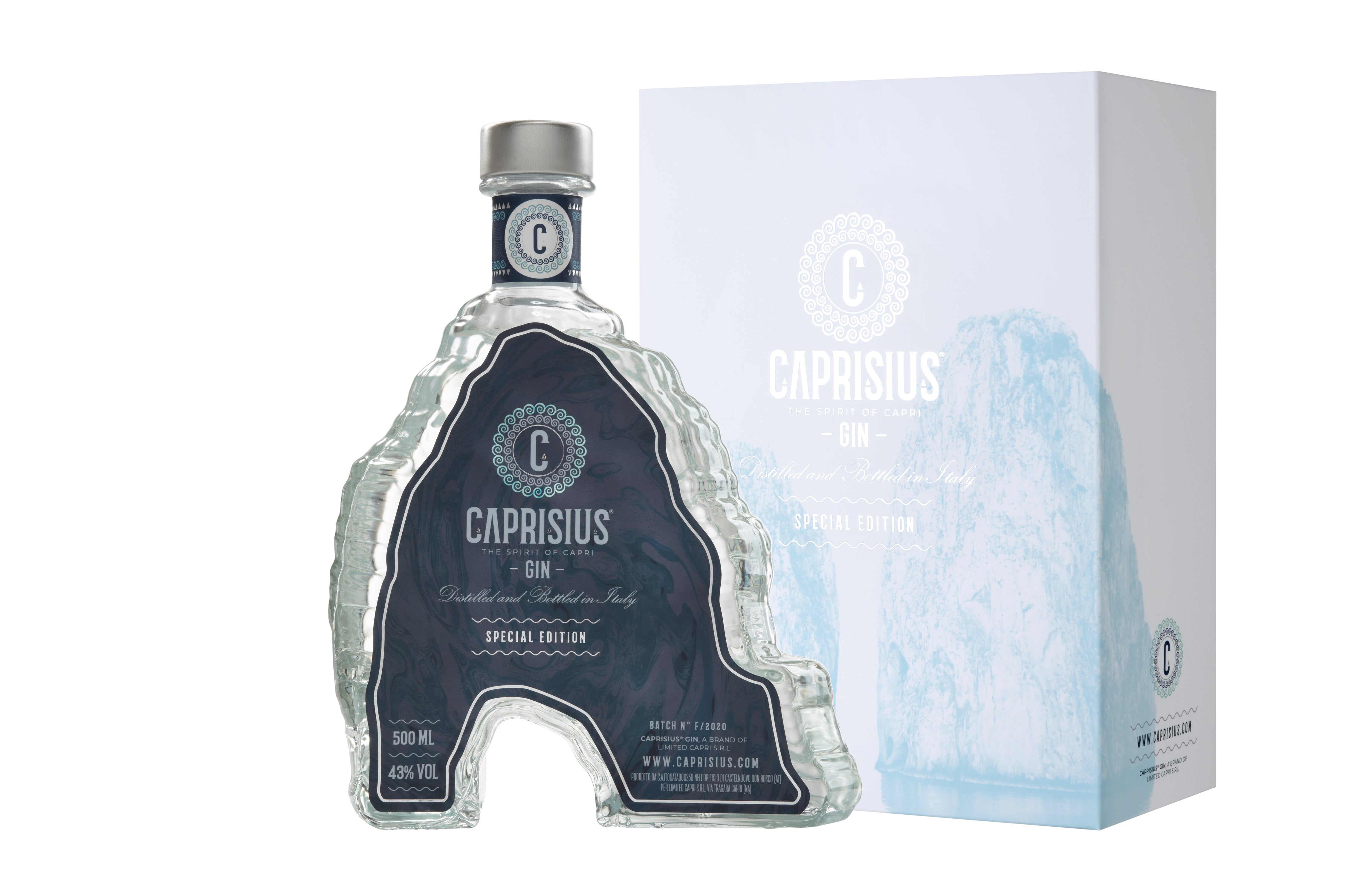 Caprisius gin special edition,Caprisius gin,Caprisius gin,gin artigianale italiano,gin ispirato a Capri,botaniche mediterranee,gin campano,gin ispirato ai Faraglioni di Capri, gin italiano,gin salato,gin migliori,faraglioni di capri,bottiglie gin design