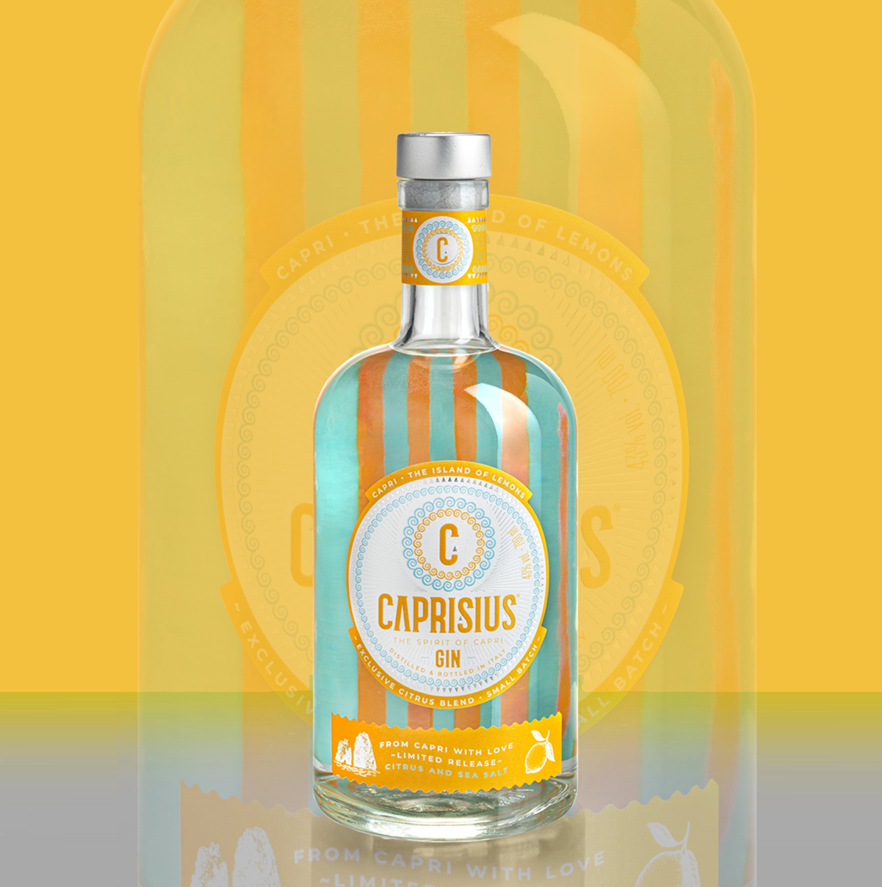 Caprisius gin Citrus,Caprisius gin,gin artigianale italiano,gin ispirato a Capri,botaniche mediterranee,gin campano,gin ispirato ai Faraglioni di Capri, gin italiano,Limoni di Capri,Capri limoni,Capri agrumi,Agrumi di Capri,Profumi di Capri